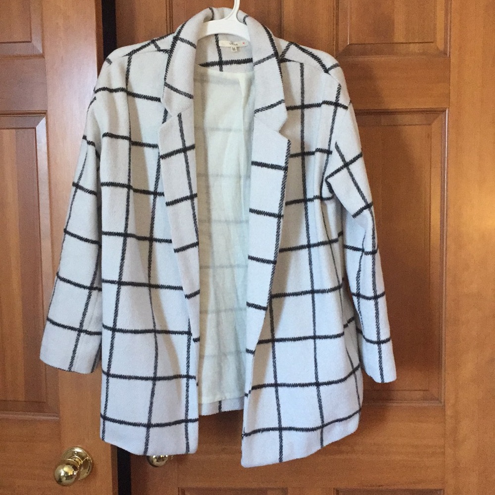 Windowpane print jacket